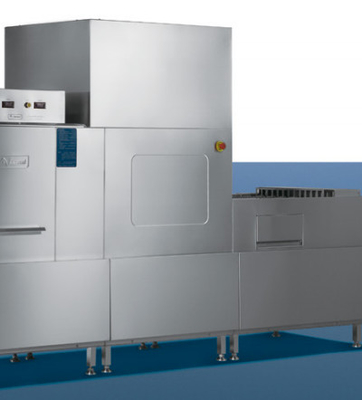 Stainless Steel SS304 Flight Type Dishwasher 6.7KW Kekuatan dengan Perlindungan Keamanan