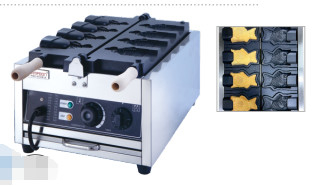 Suhu yang dapat disesuaikan Mesin pembuat wafel berbentuk ikan listrik 1.6KW Sumber daya untuk hasil yang renyah
