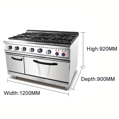 LPG NG Gas Valve Commercial Cooking Range Equipment dengan layanan OEM/ODM yang disesuaikan