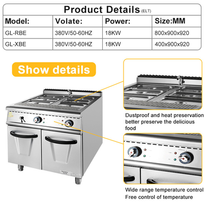 Kontrol suhu yang disesuaikan Peralatan memasak komersial 22KW katup gas untuk LPG/NG