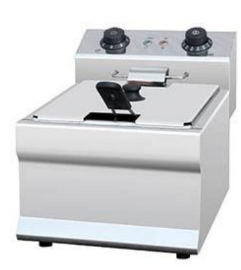 Stainless Steel 1 Tank Fryer Peralatan Masakan Restoran dengan Panel Kontrol Mekanis untuk Panggang Tepat