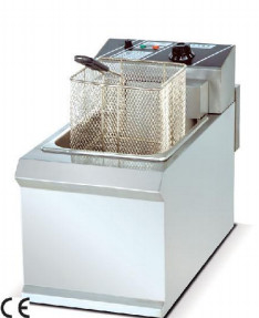 Stainless Steel 1 Tank Fryer Peralatan Masakan Restoran dengan Panel Kontrol Mekanis untuk Panggang Tepat