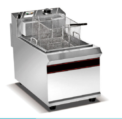Stainless Steel 1 Tank Fryer Peralatan Masakan Restoran dengan Panel Kontrol Mekanis untuk Panggang Tepat