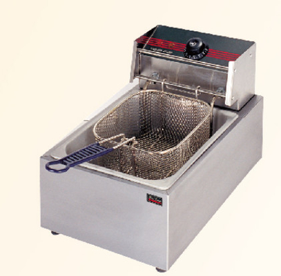 Stainless Steel 1 Tank Fryer Peralatan Masakan Restoran dengan Panel Kontrol Mekanis untuk Panggang Tepat