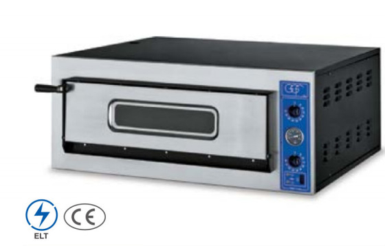 Rinnable Steel Pizza Oven dengan Panel Kontrol Mekanis Fungsi Baking Silver Finish