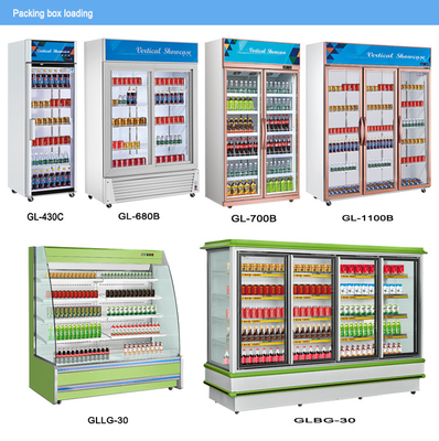 Stainless Steel 210L Beverage Display Cooler untuk pendinginan minuman pada suhu 0-10