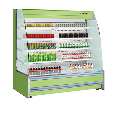 Baja tahan karat 0 ~ 10 Suhu Minuman Display Cooler 1300L Volume 220-240V Tegangan