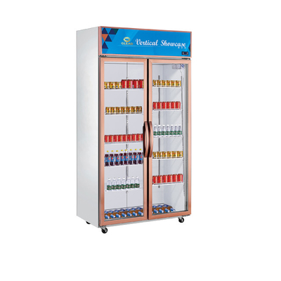 Stainless Steel 1300L Beverage Display Cooler untuk minuman cepat pendinginan pada suhu 0-10