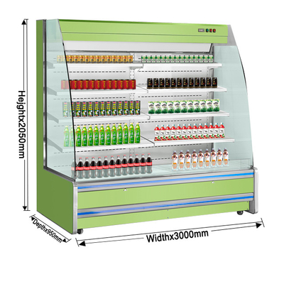 Stainless Steel 1300L Beverage Display Cooler untuk minuman cepat pendinginan pada suhu 0-10
