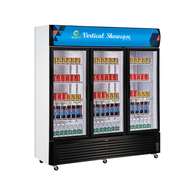 Stainless Steel 1300L Beverage Display Cooler untuk minuman cepat pendinginan pada suhu 0-10