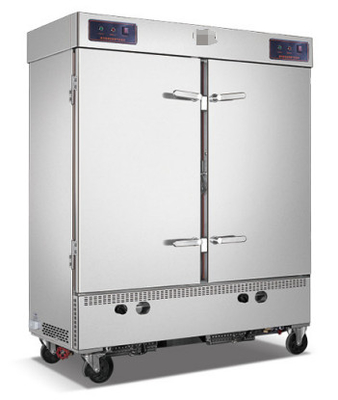 12KW Electric Hotel Solution Peralatan Lobby Hotel Rice Steam Car Double Door 24 Tray untuk jumlah besar beras