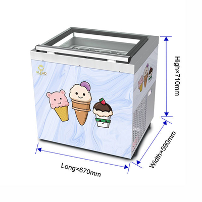Smart Gelato Ice Cream Showcase 200W Alat pendingin defrost siklus terbalik