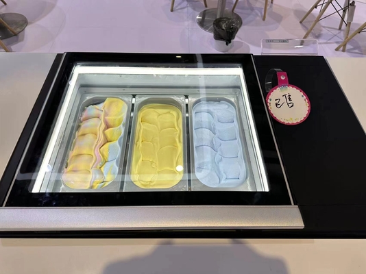 Smart Gelato Ice Cream Showcase 200W Peralatan pendingin 44KG N.W -16.C sampai -18.C Suhu 220-240V