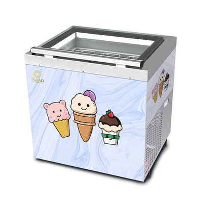 Smart Gelato Ice Cream Showcase 200W Peralatan pendingin 44KG N.W -16.C sampai -18.C Suhu 220-240V