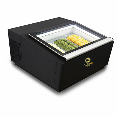 200W Smart Gelato Ice Cream Showcase dengan Defrost Siklus Reverse - Unit Pendinginan Industri 44KG