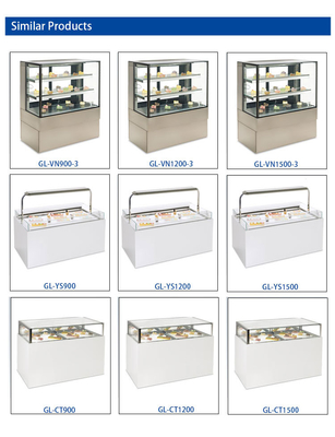 Italian Pan 255KG N.W Gelato Ice Cream Showcase untuk Kontrol Suhu Optimal -16°C~-18°C