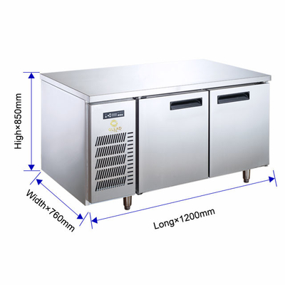 Stainless Steel Electric Restaurant Worktable Refrigerator 0C sampai 5C Efisiensi pendinginan