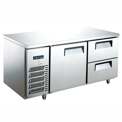Stainless Steel Electric Restaurant Worktable Refrigerator 0C sampai 5C Efisiensi pendinginan
