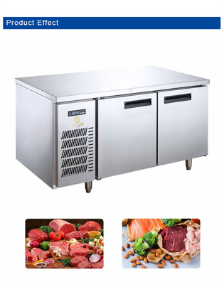 Stainless Steel Electric Restaurant Worktable Refrigerator 0C sampai 5C Efisiensi pendinginan