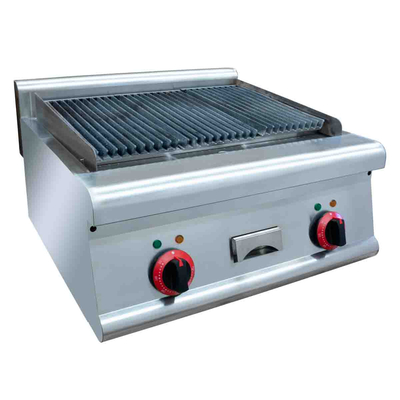 Temp Iron Lava Rock Grill 220V-240V Peralatan Masakan Perak Putih