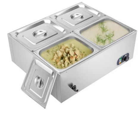 Electric Silver Bain Marie untuk Restaurant Cooking Rentang suhu 0°C sampai 100°C