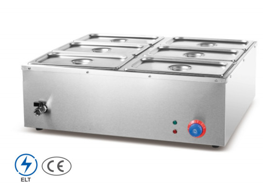Peralatan Pemanasan Sup Listrik Stainless Steel Soup Pot Heater untuk Restoran Rentang suhu 0°C-100°C.