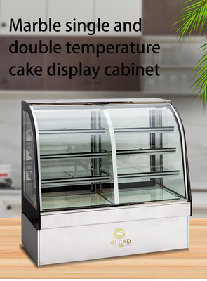 Efisiensi Unit pendingin udara industri 415L Cake Showcase 2~8°C Kisaran suhu