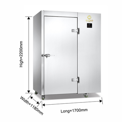 2N 220-240V Blast Chiller & Freezer Cabinets 2700W Air Cooled Unit untuk 3 ~ 40.C Kontrol suhu