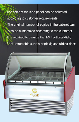 1/4*6PAN PCS Industrial Ice Cream Showcase Unit pendingin pendingin udara untuk suhu -18~-22°C