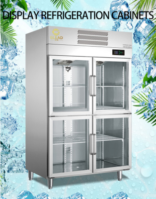 Udara didinginkan 1000/1200 Volume Display Lemari pendingin 700W Daya 5 ~ 0 °C Unit tampilan suhu