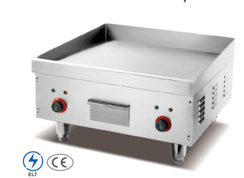 Komersial Electric Silver Rustless Steel Griddle untuk memasak berbagai makanan pada 220-240v 50hz