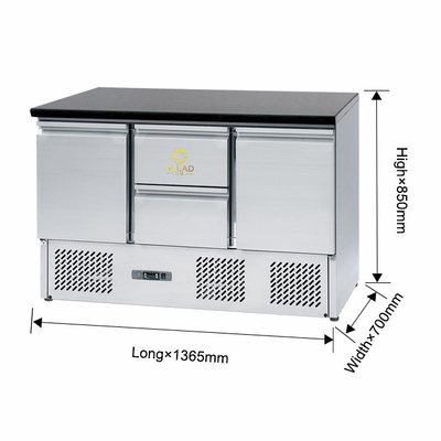 220-240V 2N~50HZ Ss304 Industrial Worktable Chiller dengan 3 Pintu