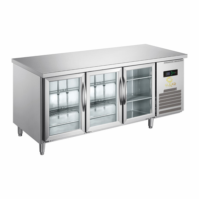 220V-240V 5°C -0°C Pintu kaca ganda Peralatan pendingin industri 150L Display Chiller