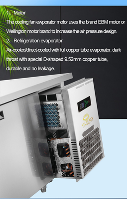 220V-240V 5°C -0°C Pintu kaca ganda Peralatan pendingin industri 150L Display Chiller