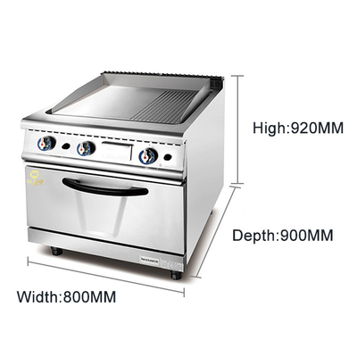 GL RG LPG/NG Gas Valve Commercial Cooking Range Machine 17,8KW dengan pengaturan suhu