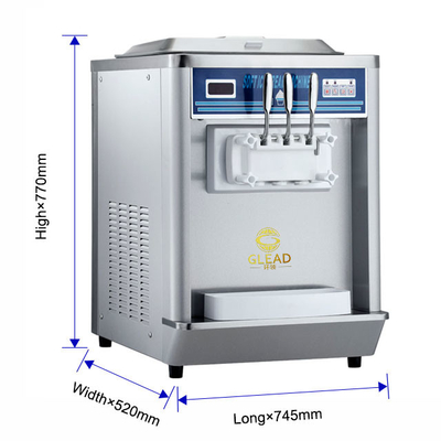 200-300 CUPS / jam Mesin Produksi Es Krim dengan 2 Hopper dan 1.7kW Output