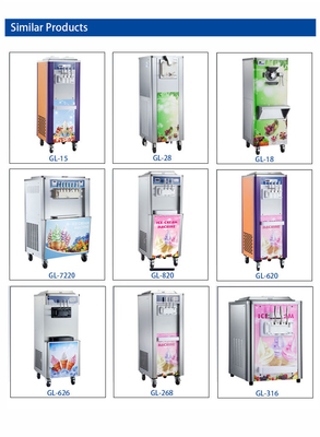 200-300 CUPS / jam Mesin Produksi Es Krim dengan 2 Hopper dan 1.7kW Output