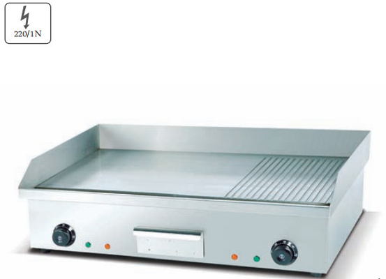 Electric stainless steel griddle Perak peralatan dapur restoran 220-240v 50hz tegangan
