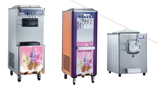 Mesin es krim lunak 6-8kg / jam Produksi 5L Hopper untuk pre-pendingin dan konservasi malam