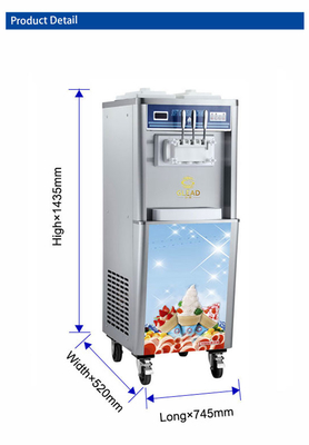 Mesin es krim komersial dengan pre-pendingin 20-25kg/jam Produksi R22/R404A refrigerant
