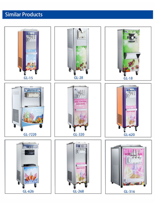 Mesin es krim komersial dengan pre-pendingin 20-25kg/jam Produksi R22/R404A refrigerant