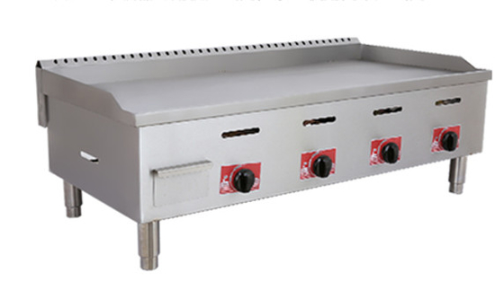 Gas Restaurant Griddle Stainless Steel Perak Peralatan Masak Dengan 0.C - 100.C Rentang Suhu