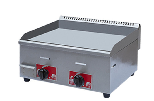 Gas Restaurant Griddle Stainless Steel Perak Peralatan Masak Dengan 0.C - 100.C Rentang Suhu