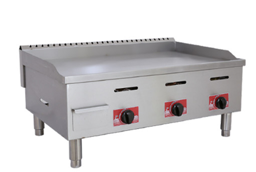 Professional Silver Stainless Steel Gas Griddle Untuk Masakan Restoran