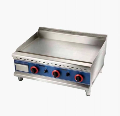 Silver Gas Griddle dengan Tekanan Gas 2800Pa Memasak Berbagai Makanan pada 0-100.C