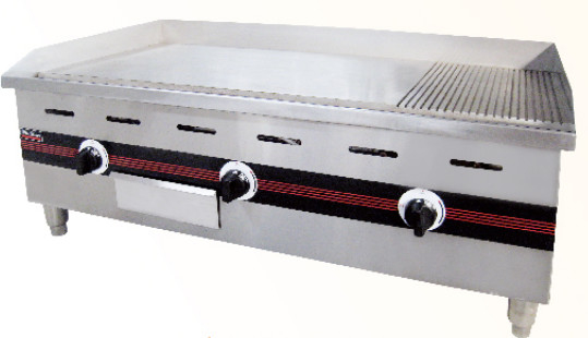 Silver Gas Griddle dengan Tekanan Gas 2800Pa Memasak Berbagai Makanan pada 0-100.C