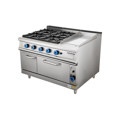 150KG Heavy Duty Gas Stove Grill Combo Set untuk dapur komersial