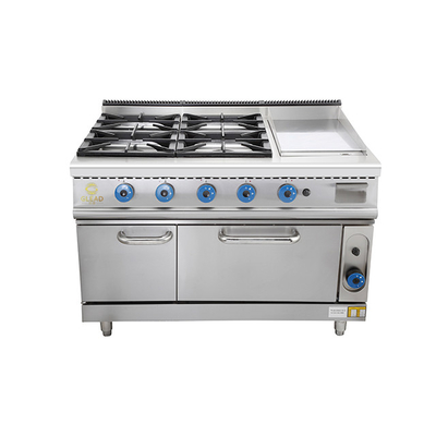 150KG Heavy Duty Gas Stove Grill Combo Set untuk dapur komersial