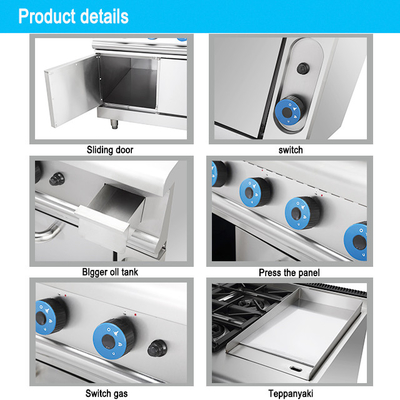 150KG Heavy Duty Gas Stove Grill Combo Set untuk dapur komersial