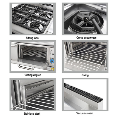 150KG Heavy Duty Gas Stove Grill Combo Set untuk dapur komersial